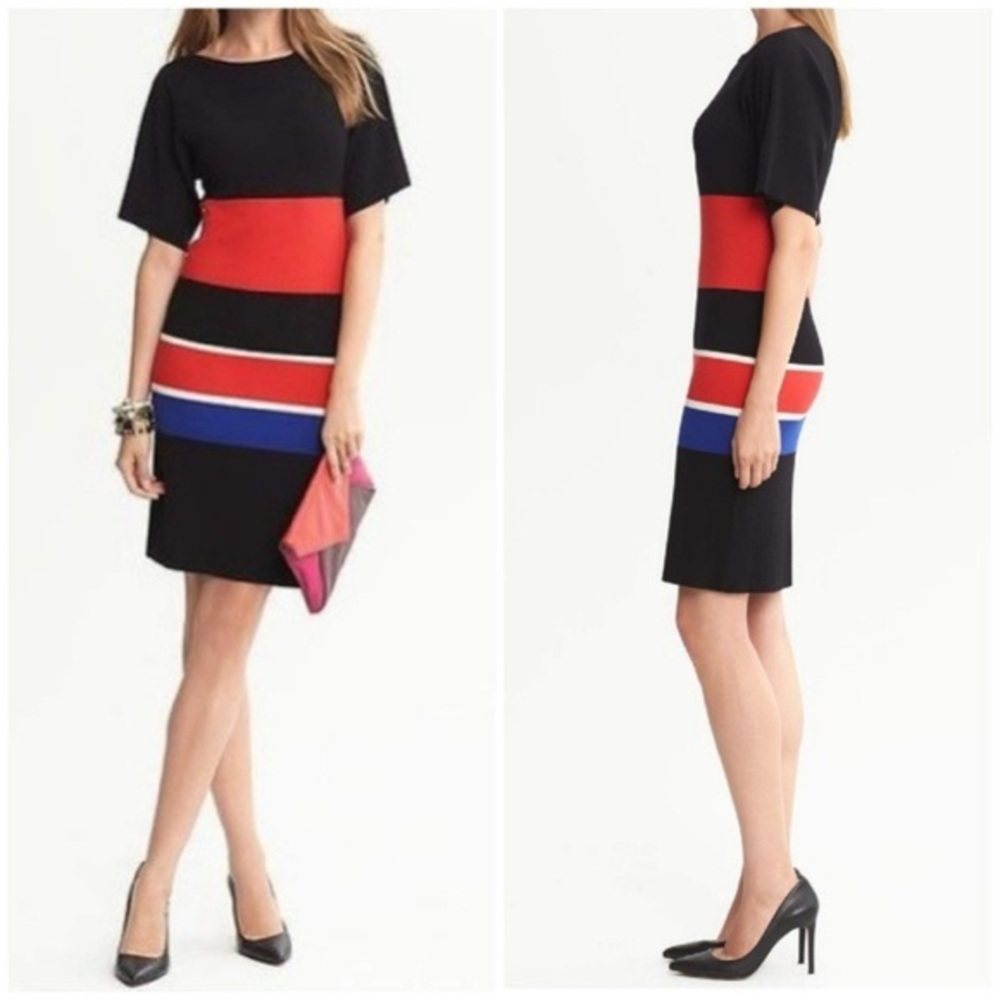 Banana Republic Color block Petite Sweater Dress